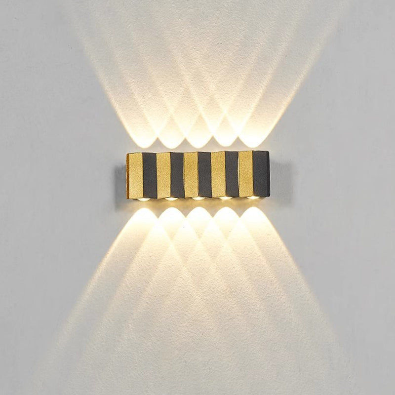 Moderne Einfachheit Wasserdichte Aluminium Rechteckige Gebogene Auf- und Abwärts LED Wandleuchte Lampe für Außenpatio