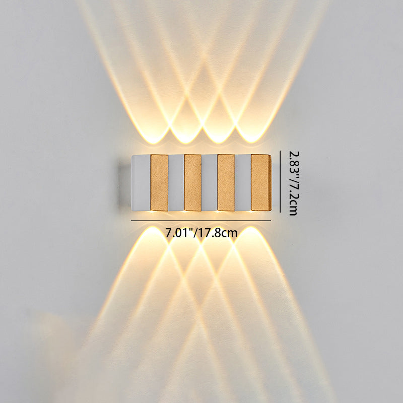 Moderne Einfachheit Wasserdichte Aluminium Rechteckige Gebogene Auf- und Abwärts LED Wandleuchte Lampe für Außenpatio