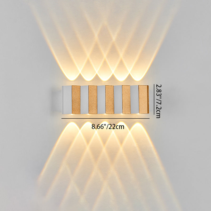 Moderne Einfachheit Wasserdichte Aluminium Rechteckige Gebogene Auf- und Abwärts LED Wandleuchte Lampe für Außenpatio
