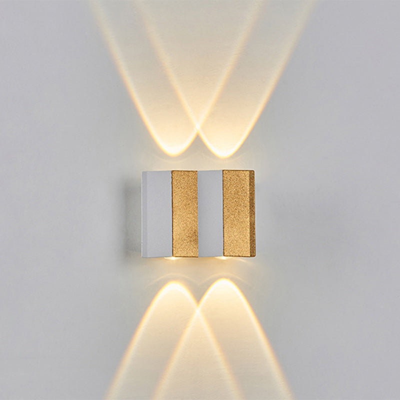 Moderne Einfachheit Wasserdichte Aluminium Rechteckige Gebogene Auf- und Abwärts LED Wandleuchte Lampe für Außenpatio