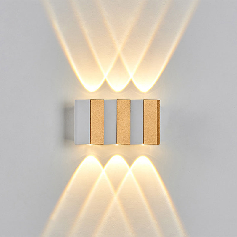 Moderne Einfachheit Wasserdichte Aluminium Rechteckige Gebogene Auf- und Abwärts LED Wandleuchte Lampe für Außenpatio