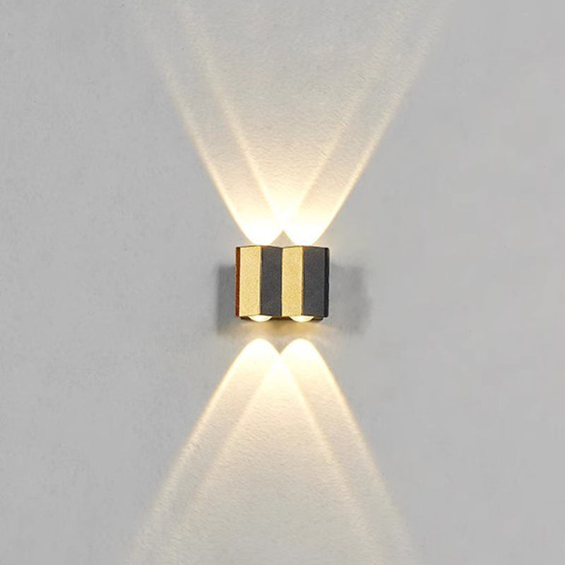 Moderne Einfachheit Wasserdichte Aluminium Rechteckige Gebogene Auf- und Abwärts LED Wandleuchte Lampe für Außenpatio