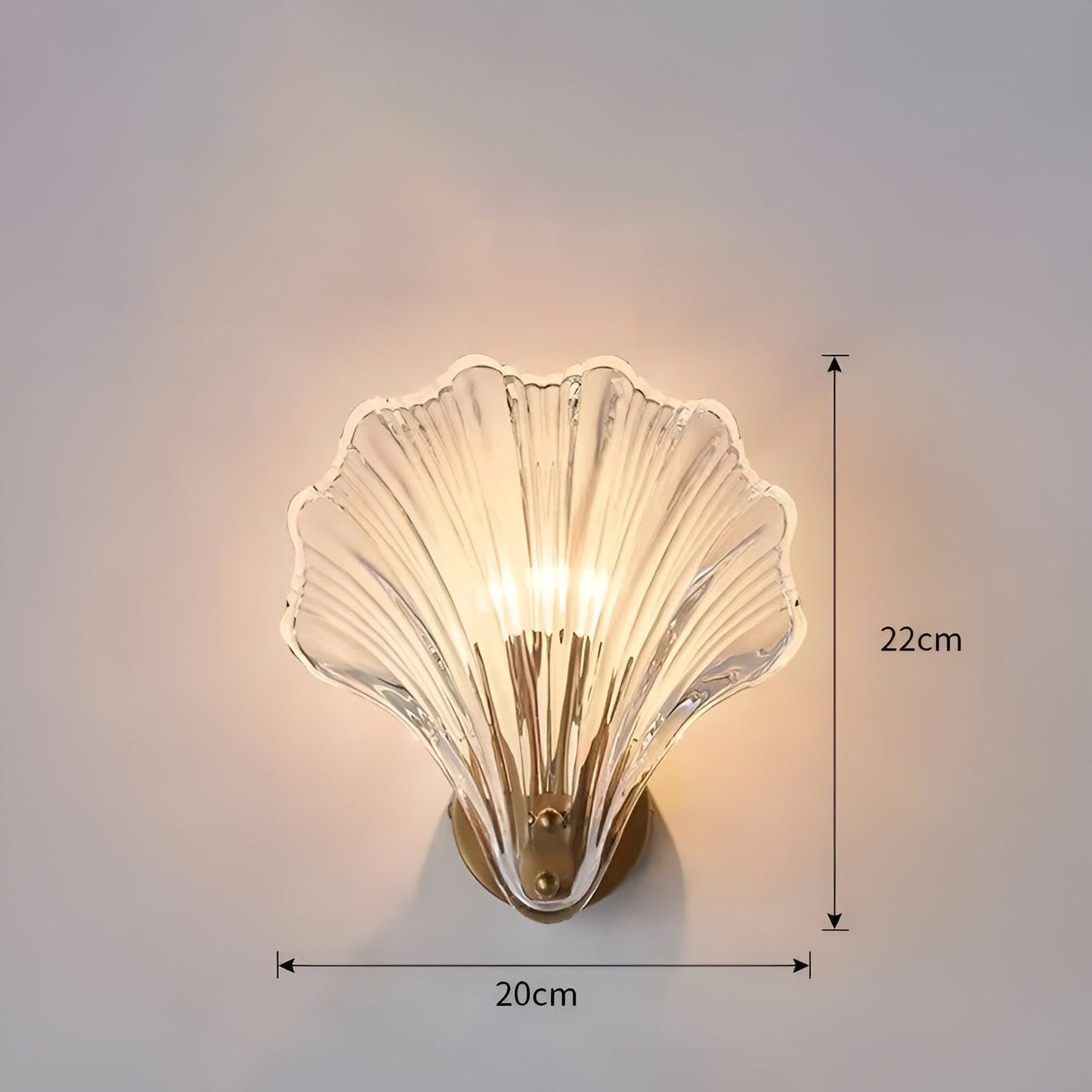 ChicShell - Minimalistische Glasschalen-Wandleuchte mit Druckknopfschalter