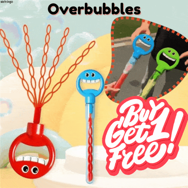 OverBubbles™ Lächelndes Gesicht Seifenblasenstab | 1 + 1 Gratis