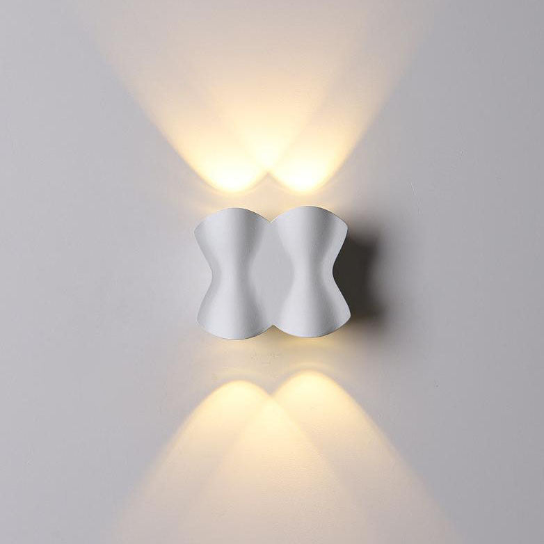 Moderne Einfachheit Rechteck Welle Aluminium LED Außenwandleuchte Lampe Für Außenpatio