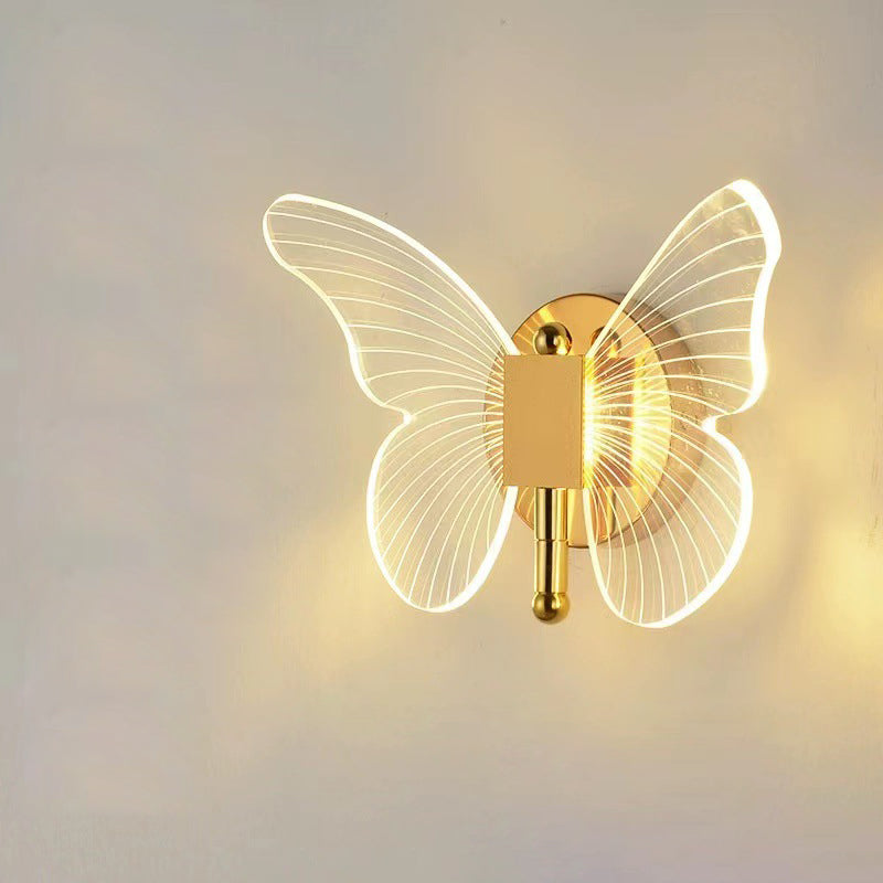 Moderner Minimalistischer Schmetterling Metall Acryl LED Wandleuchte Lampe Für Schlafzimmer