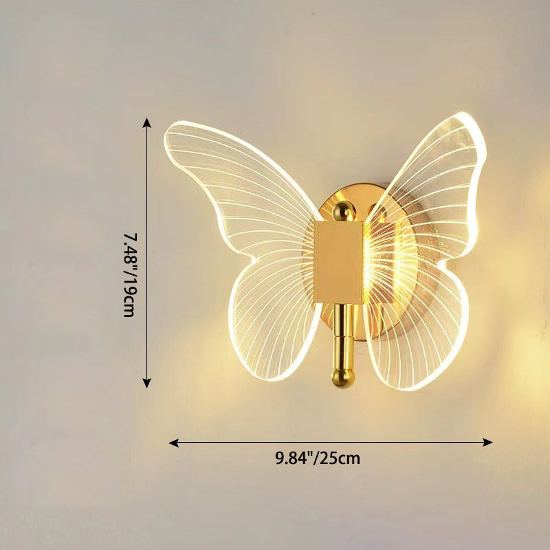 Moderner Minimalistischer Schmetterling Metall Acryl LED Wandleuchte Lampe Für Schlafzimmer