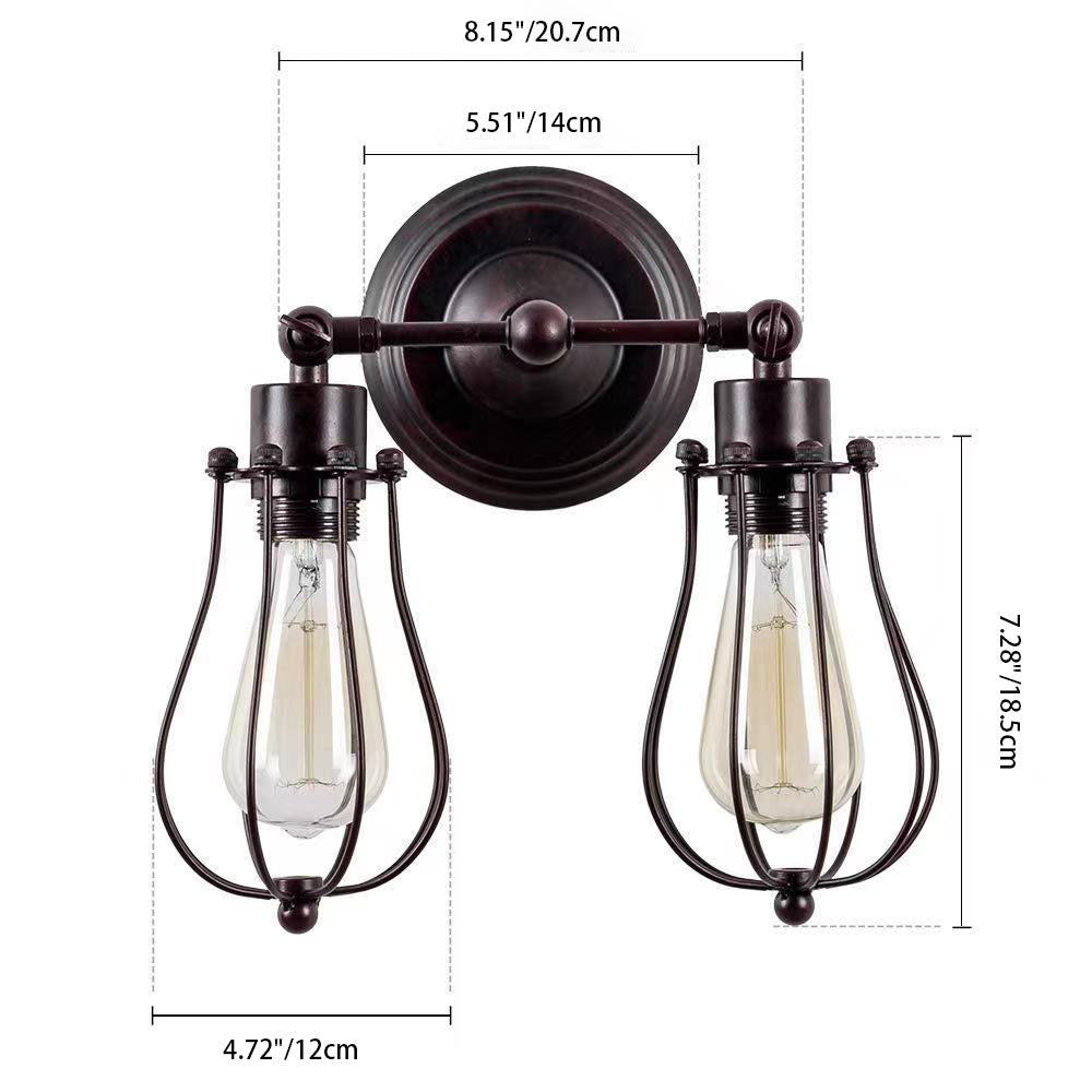 Traditionelle Kolonial Kürbis Eisen 2-Lampen Wand Sconces Lampe Für Wohnzimmer