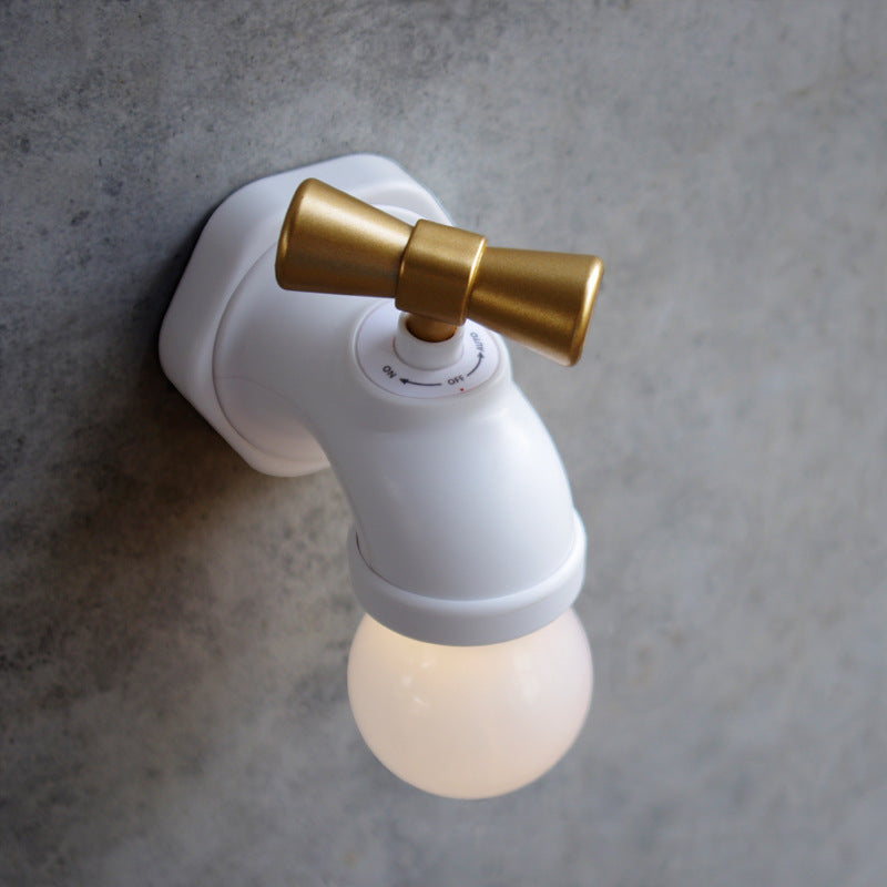 Moderne kreative Wasserhahn ABS PC USB LED Nachtlicht Wandleuchte Lampe