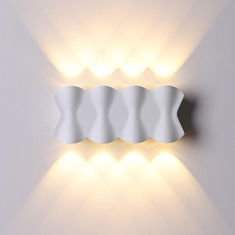 Moderne Einfachheit Rechteck Welle Aluminium LED Außenwandleuchte Lampe Für Außenpatio