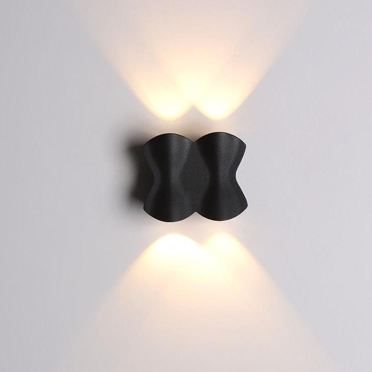 Moderne Einfachheit Rechteck Welle Aluminium LED Außenwandleuchte Lampe Für Außenpatio