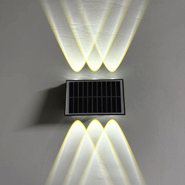 Zeitgenössische industrielle solarbetriebene wasserdichte ABS-Säule LED-Wandlampe für Außenpatio