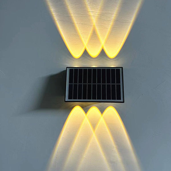 Zeitgenössische industrielle solarbetriebene wasserdichte ABS-Säule LED-Wandlampe für Außenpatio