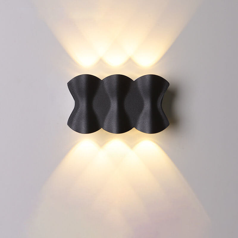 Moderne Einfachheit Rechteck Welle Aluminium LED Außenwandleuchte Lampe Für Außenpatio