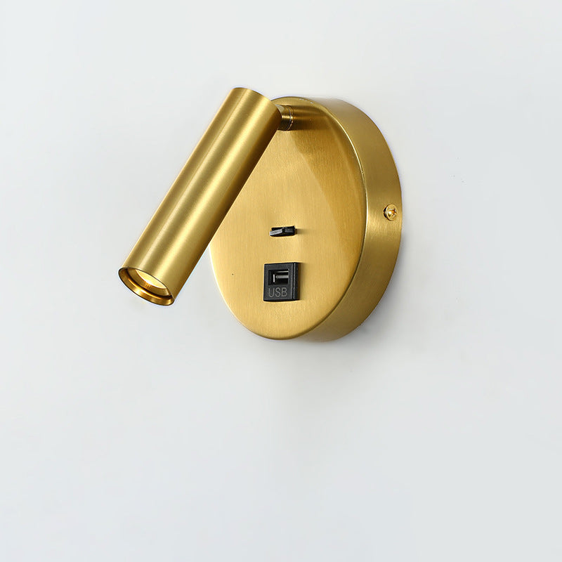 Moderner minimalistischer drehbarer Zylinder Aluminium Eisen LED Wandleuchte Lampen für Wohnzimmer