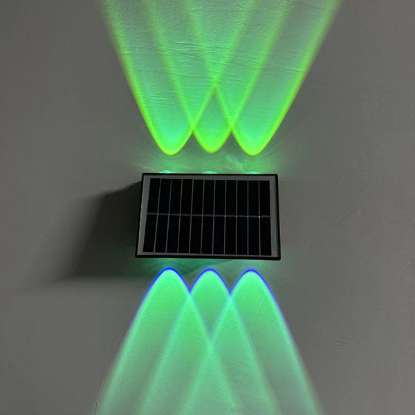 Zeitgenössische industrielle solarbetriebene wasserdichte ABS-Säule LED-Wandlampe für Außenpatio