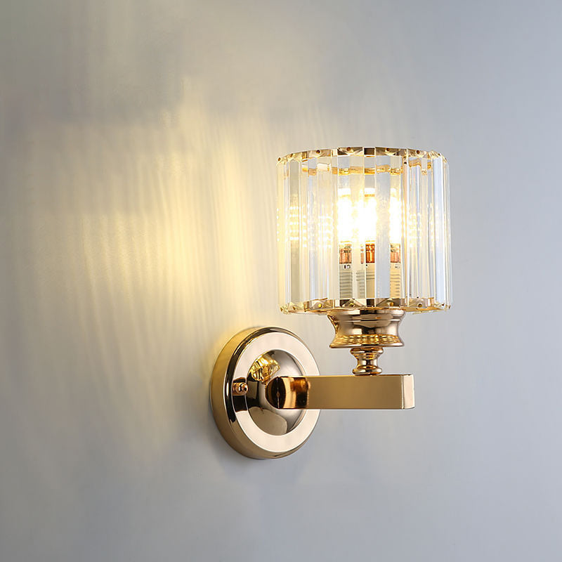 Moderne Minimalistische Ovale Zylinder Hardware Kristall 1-Licht Wandlamp Für Schlafzimmer