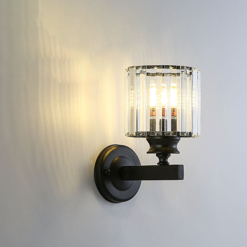 Moderne Minimalistische Ovale Zylinder Hardware Kristall 1-Licht Wandlamp Für Schlafzimmer