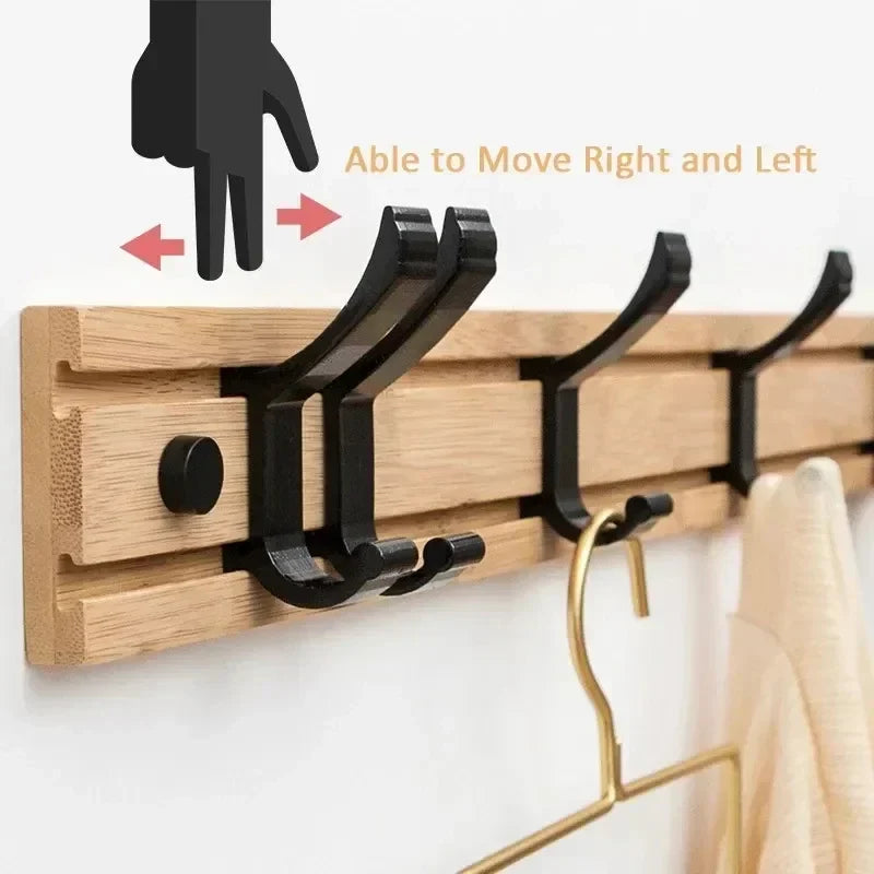 Verstellbare Wandgarderobe – Garderobe aus Bambus