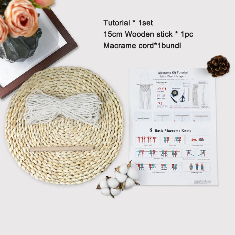 2+1 gratis! Makramee DIY-Set für Wandkunst – Schritt-für-Schritt Anleitung für Ihre individuelle Wanddekoration - makramee anleitung