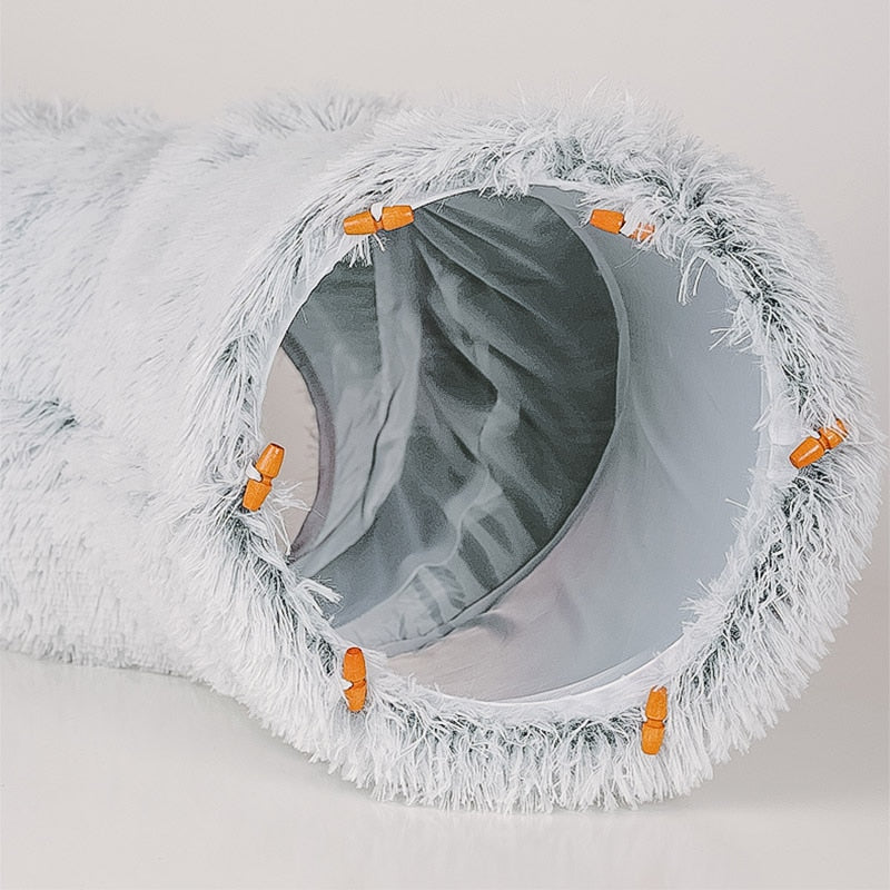 PlushParadise™ - 2-in-1 Rundes Katzenbett und Tunnelspielzeug