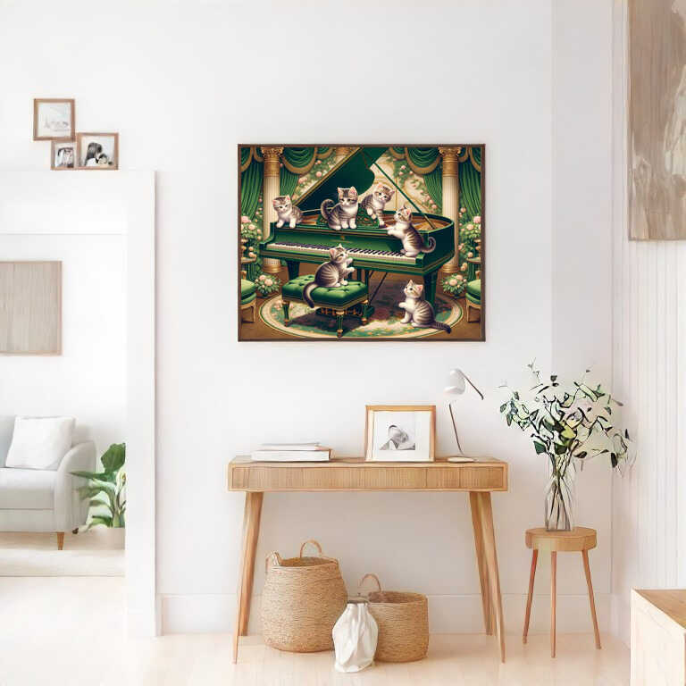 2+1 gratis! | Diamond Painting - Klavier Katzen