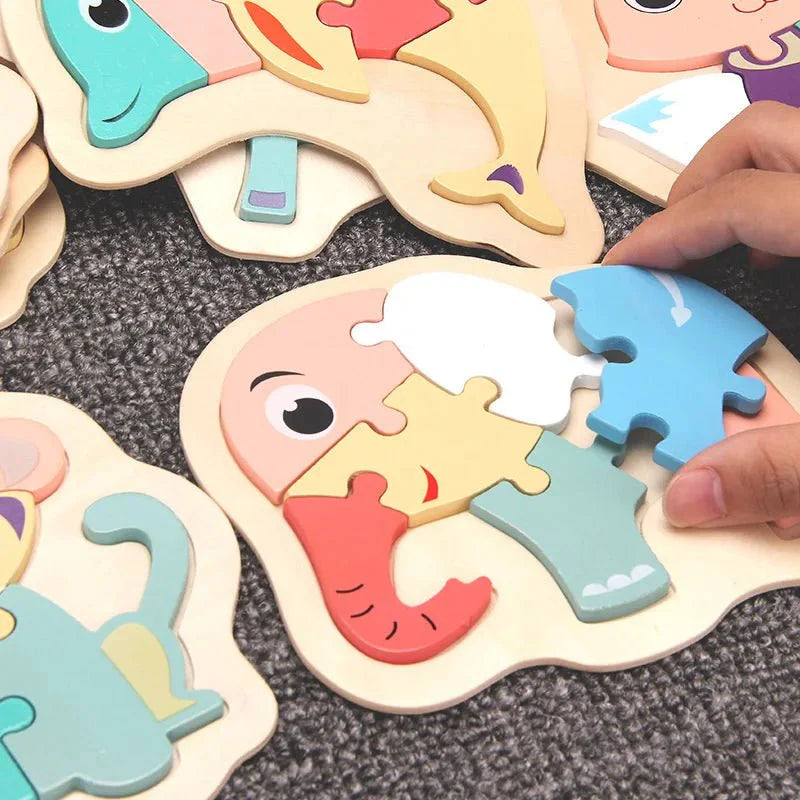 Baranura - Hölzerne Puzzles für Kleinkinder von 1-3 Jahren