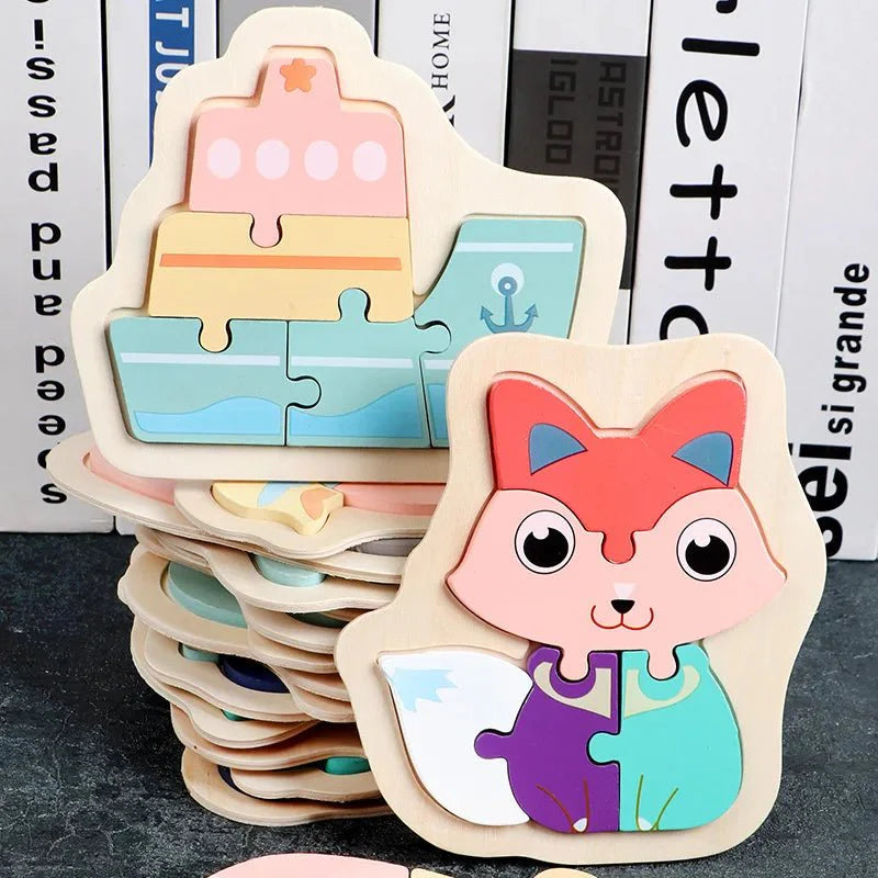 Baranura - Hölzerne Puzzles für Kleinkinder von 1-3 Jahren