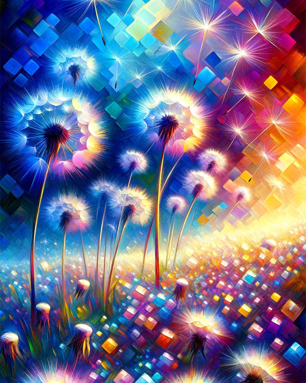 2+1 gratis! | Diamond Painting - Pusteblumenwiese