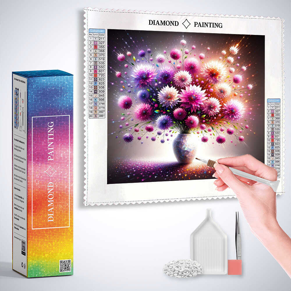 2+1 gratis! | Diamond Painting - Blumenstrauß in Vase
