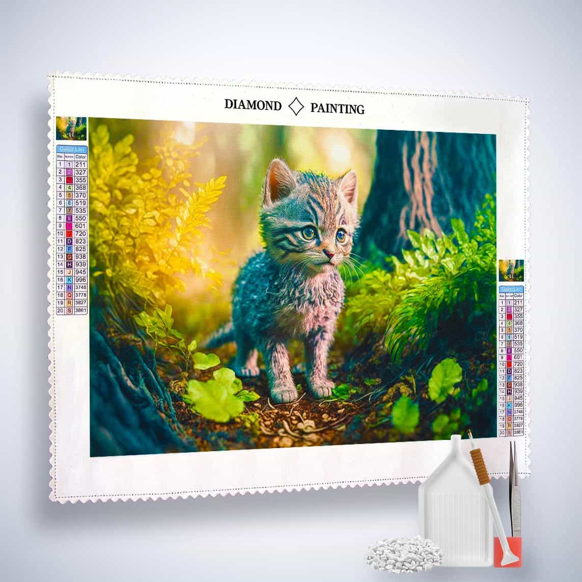 2+1 gratis! | Diamond Painting - Wildkätzchen, Wald