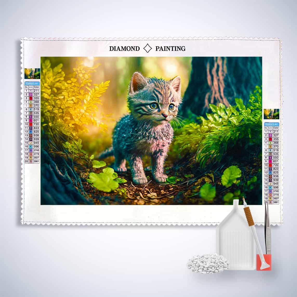 2+1 gratis! | Diamond Painting - Wildkätzchen, Wald