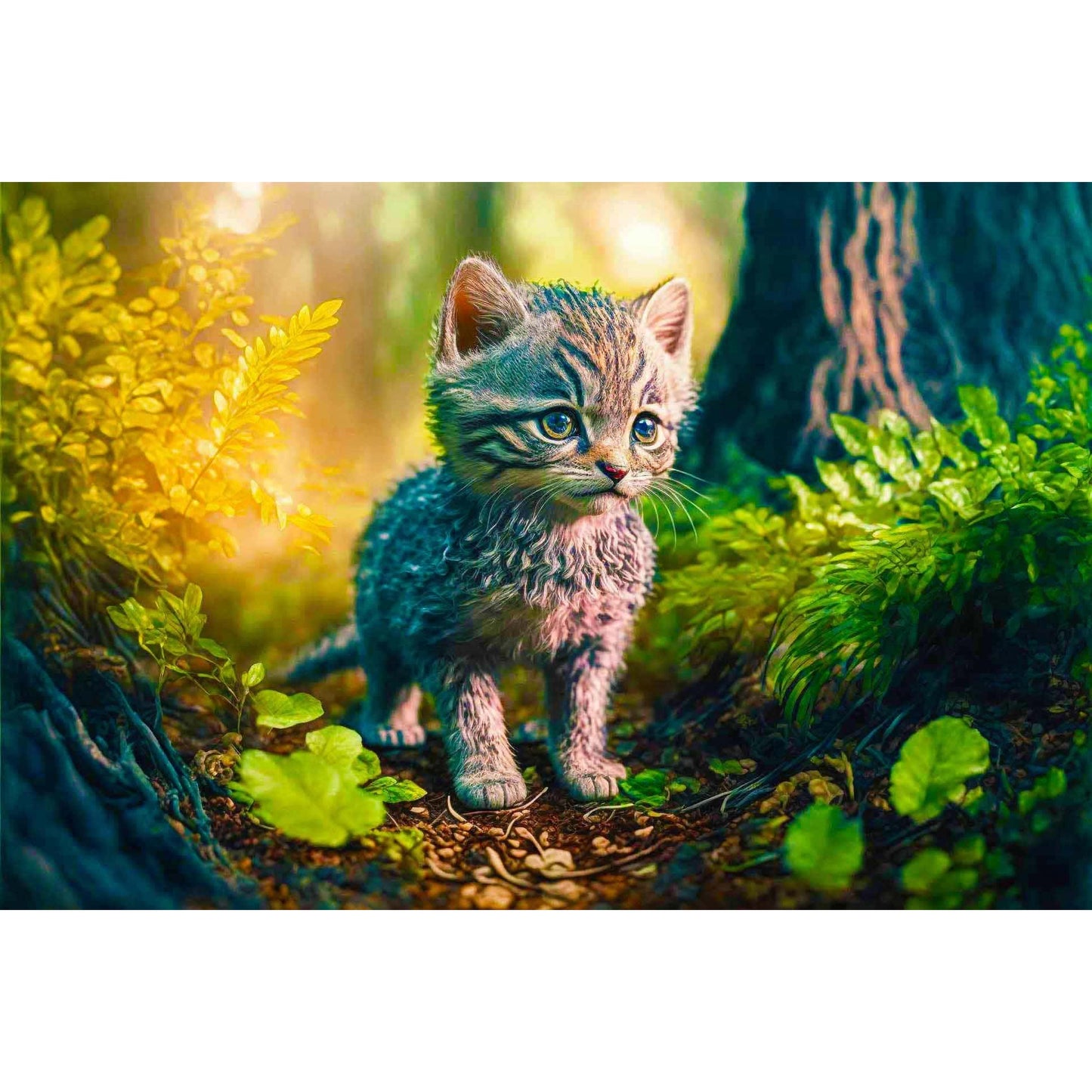 2+1 gratis! | Diamond Painting - Wildkätzchen, Wald