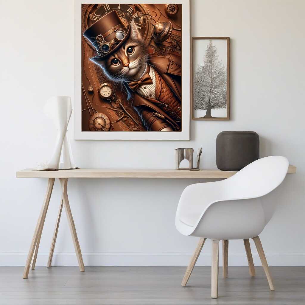 2+1 gratis! | Diamond Painting - Zylinderkatze