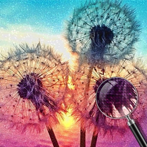 2+1 gratis! | Diamond Painting - Pusteblumen am Seeufer