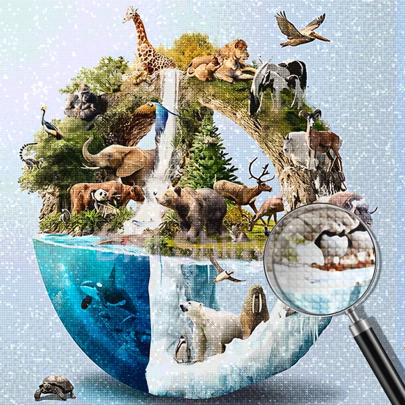 2+1 gratis! | Diamond Painting - Welt der Tiere