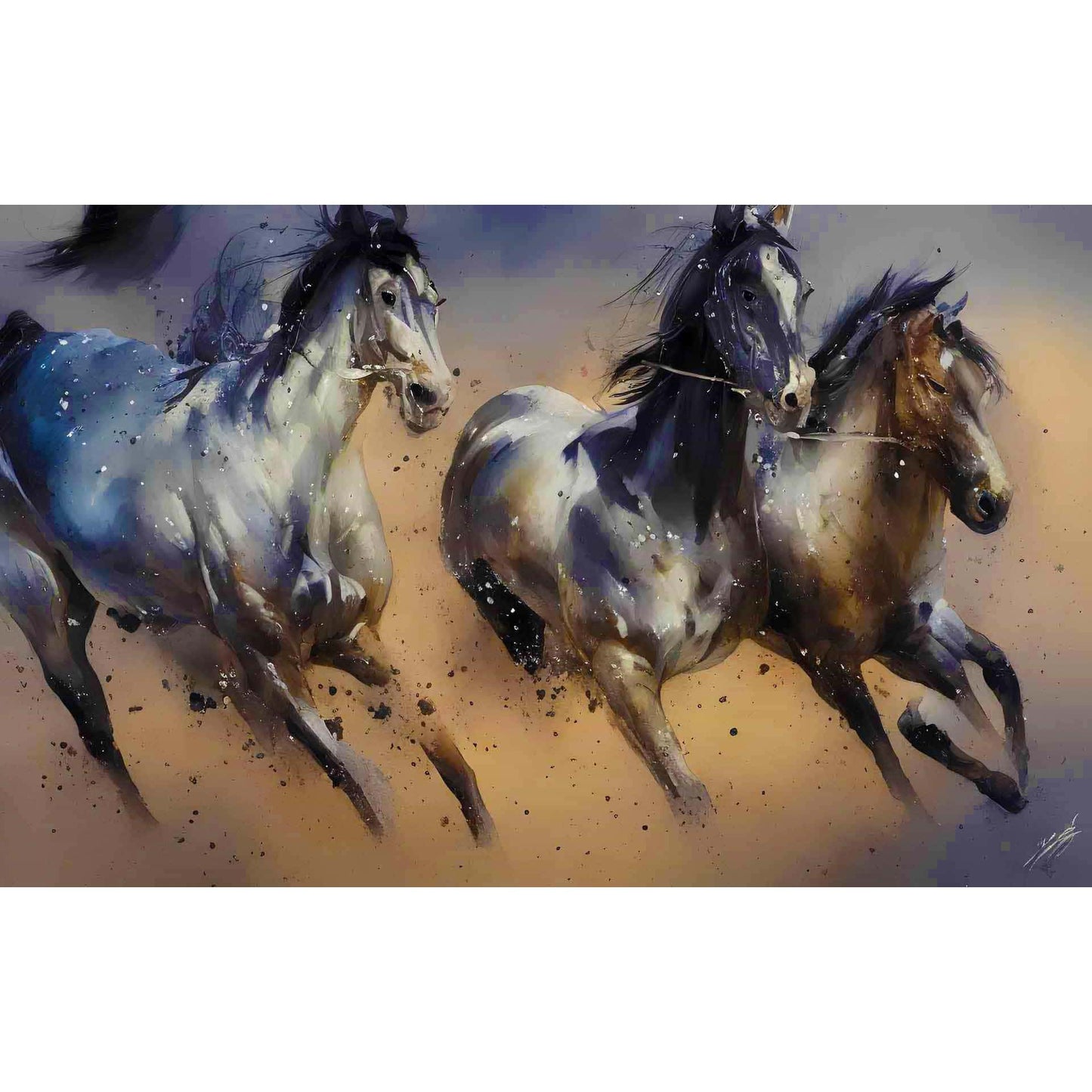 2+1 gratis! | Diamond Painting - Pferde im Galopp