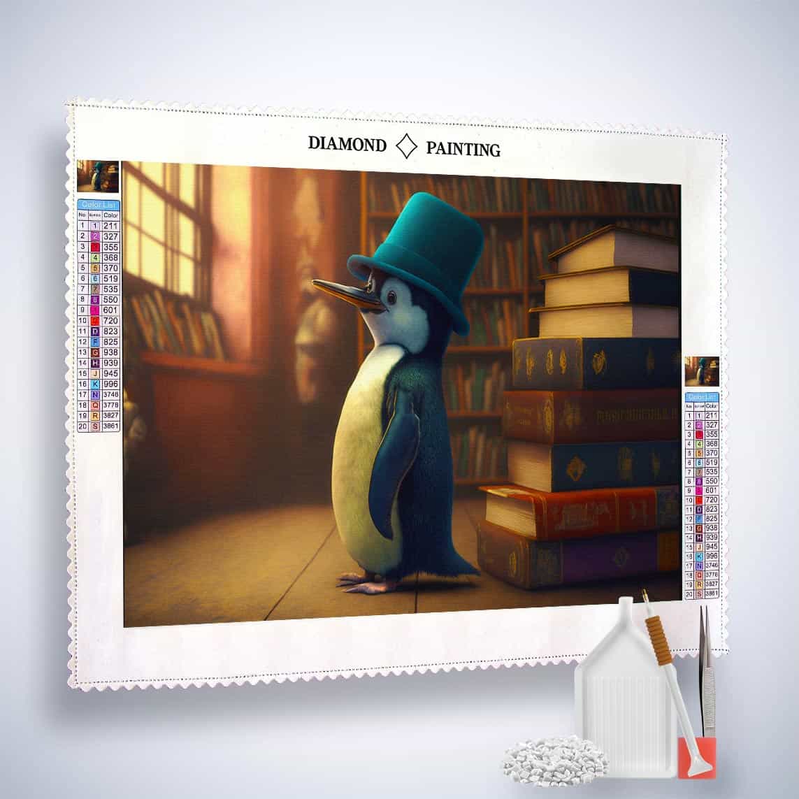2+1 gratis! | Diamond Painting - Pinguin mit Hut