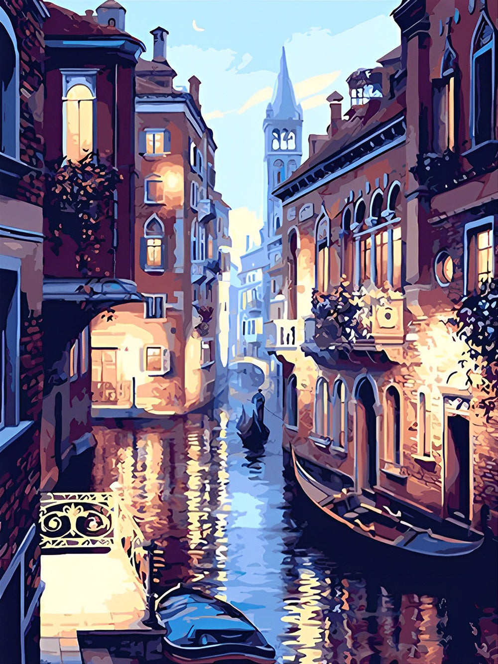 2+1 gratis! - Malen nach Zahlen - Venedig bei Nacht Malen nach Zahlen