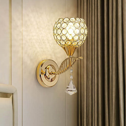 Zeitgenössische kreative Kristallkugel 1-Licht Wandleuchtenlampe für das Wohnzimmer