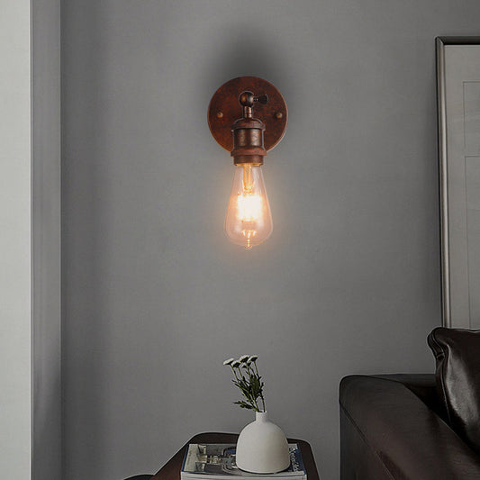 Zeitgenössische industrielle runde Eisen 1-Licht Wandleuchte für das Wohnzimmer