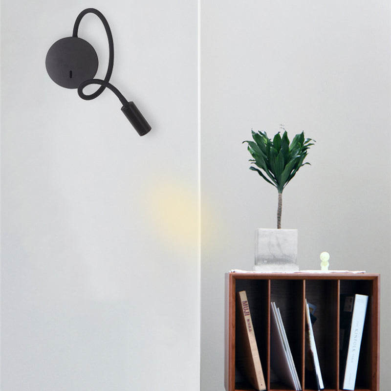 Zeitgenössische Nordic Runde Retractable Gebogene Eisen LED Wandleuchte Lampe Für Wohnzimmer