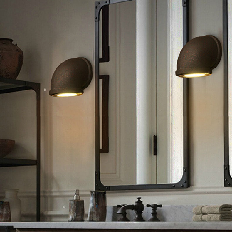 Zeitgenössische industrielle Rohr-Eisen-LED-Wandlampe für das Wohnzimmer