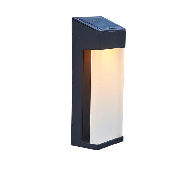 Solar Square Frosted Glass Wasserdicht Außen LED Wandleuchte Lampe