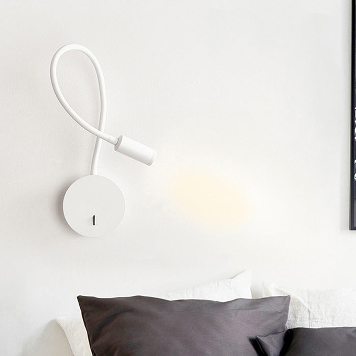 Zeitgenössische Nordic Runde Retractable Gebogene Eisen LED Wandleuchte Lampe Für Wohnzimmer