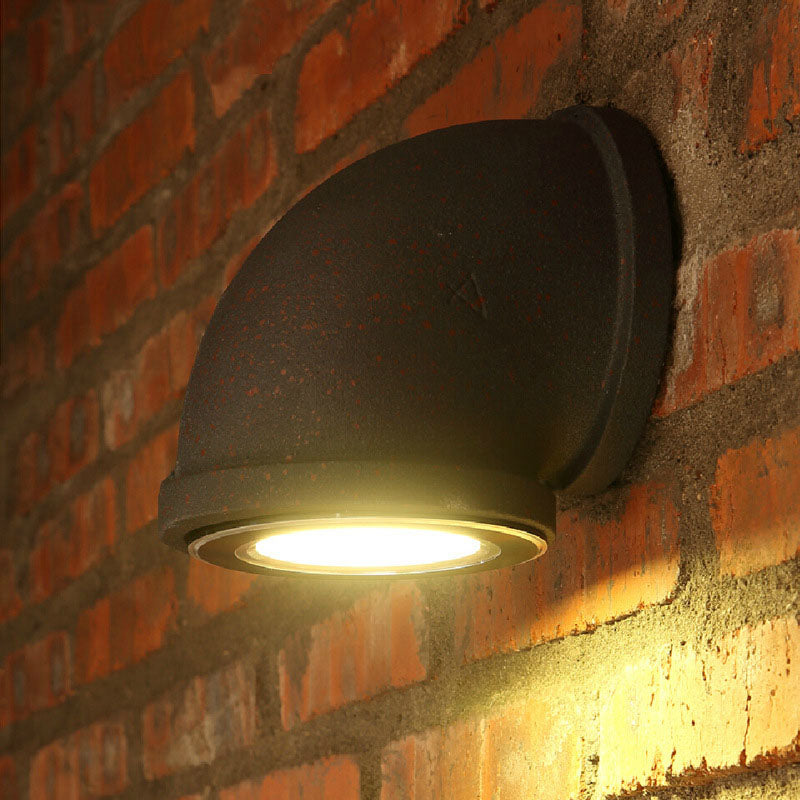 Zeitgenössische industrielle Rohr-Eisen-LED-Wandlampe für das Wohnzimmer