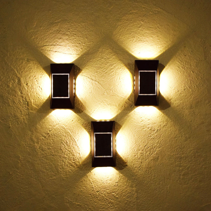 Moderne Einfachheit Solar Sensor Rechteck ABS Kunststoff LED Außen Wand Sconce Lampe Für Garten