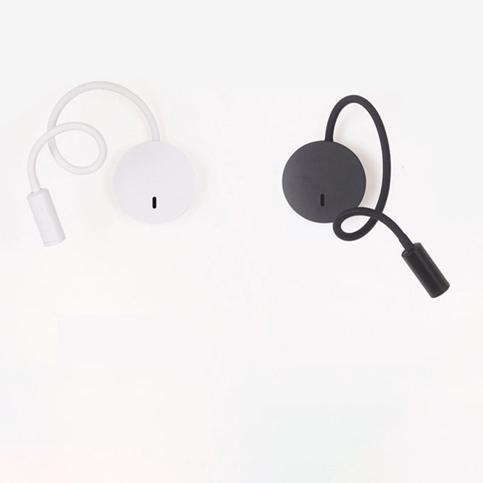 Zeitgenössische Nordic Runde Retractable Gebogene Eisen LED Wandleuchte Lampe Für Wohnzimmer