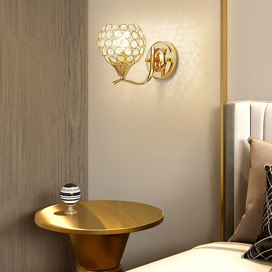 Zeitgenössische kreative Kristallkugel 1-Licht Wandleuchtenlampe für das Wohnzimmer