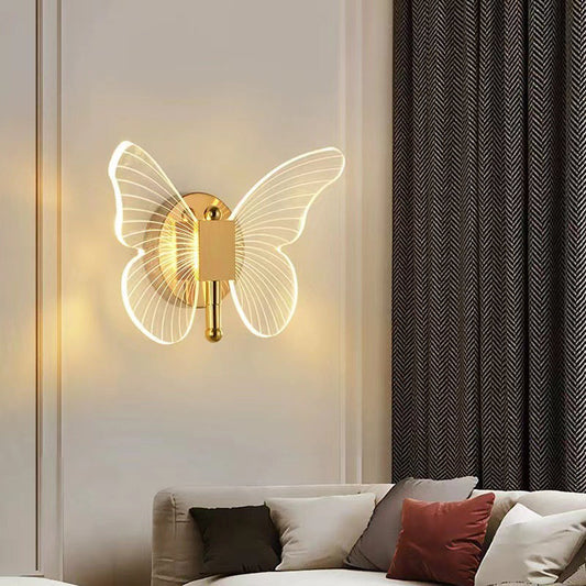 Moderner Minimalistischer Schmetterling Metall Acryl LED Wandleuchte Lampe Für Schlafzimmer